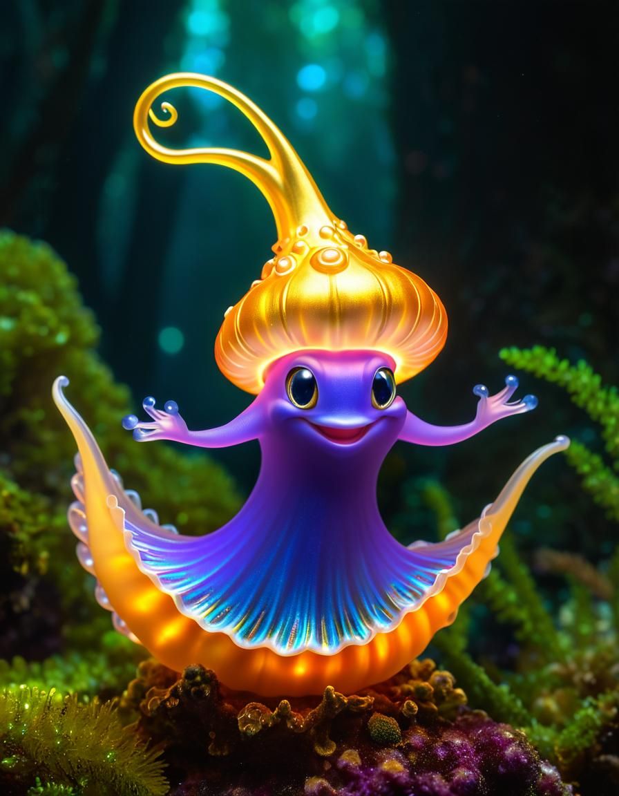 Smiling Nudibranch Genie in Xylolife Forest