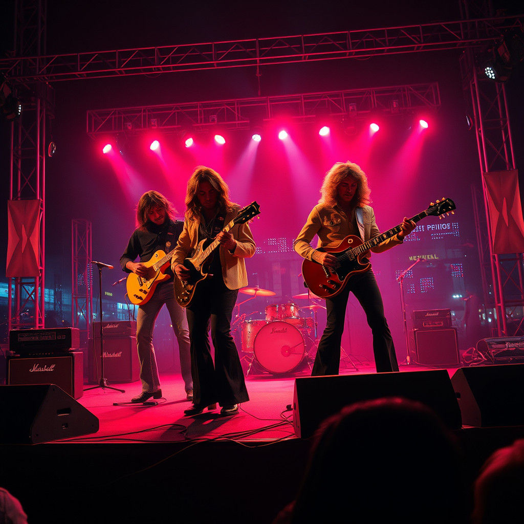 Led Zeppelin Summer Concert, 1975, in Psychedelic Style