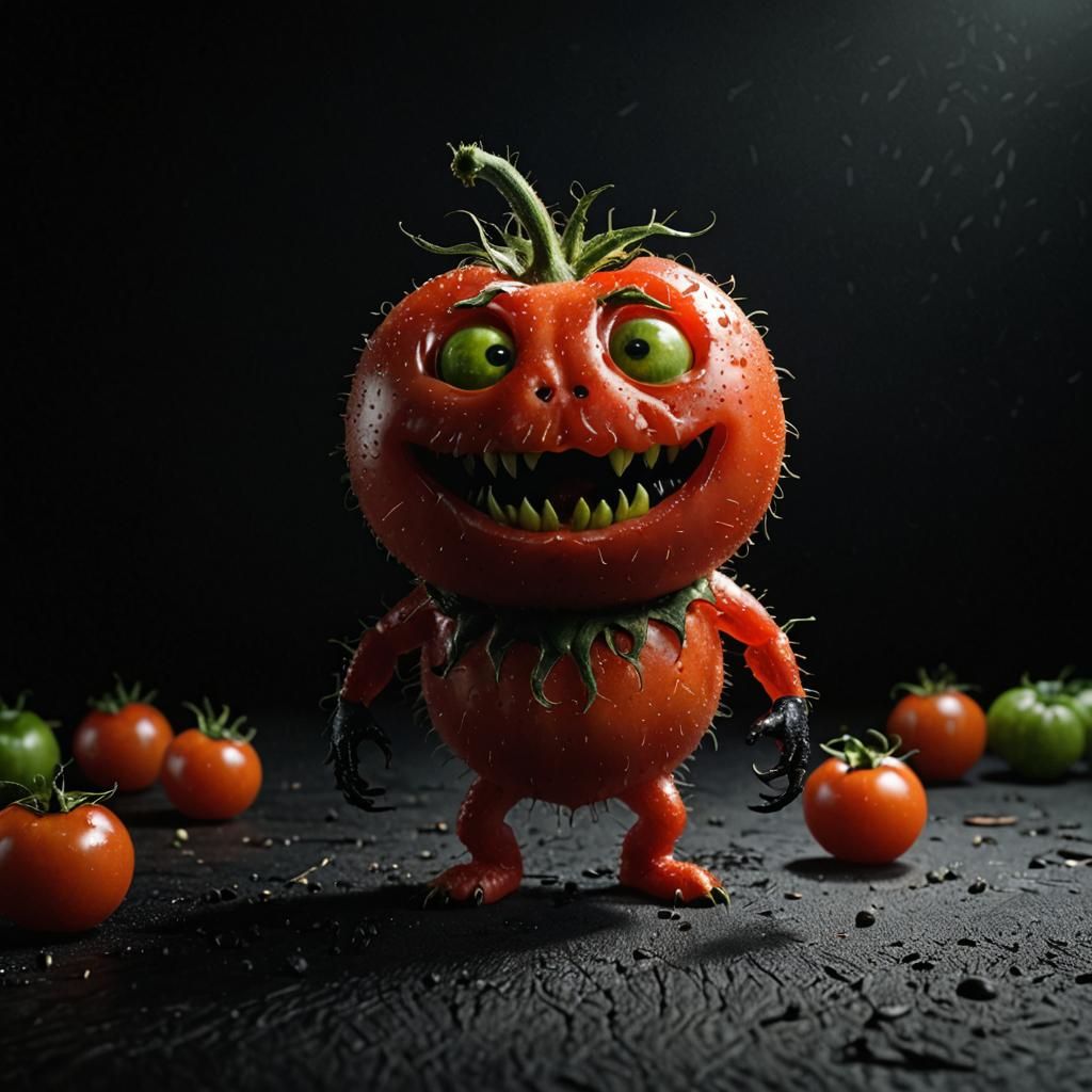 Realistic Tomato Monster in Natural Light
