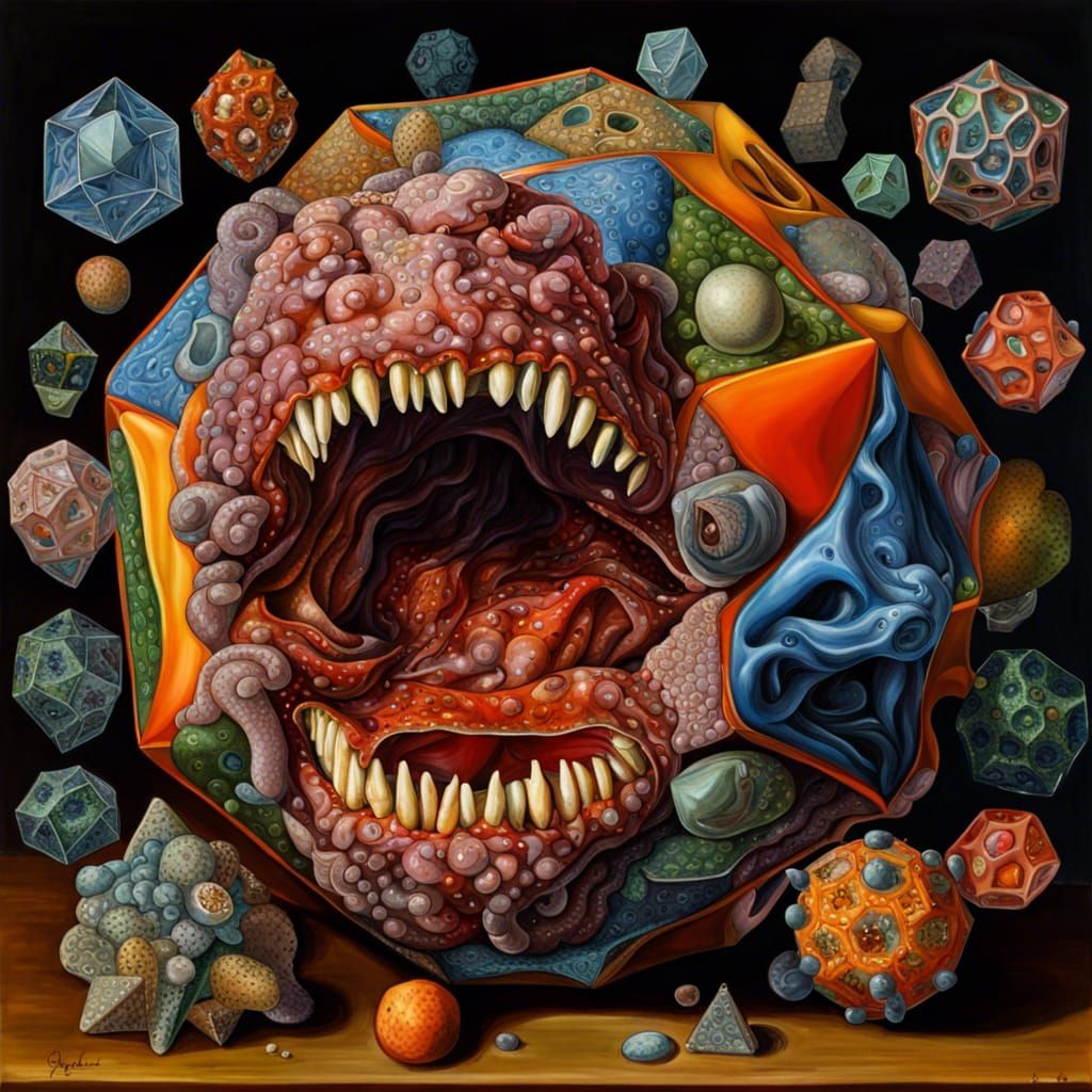 Hyperdetailed Dodecahedron Horror Painting in Glassmorphism ...
