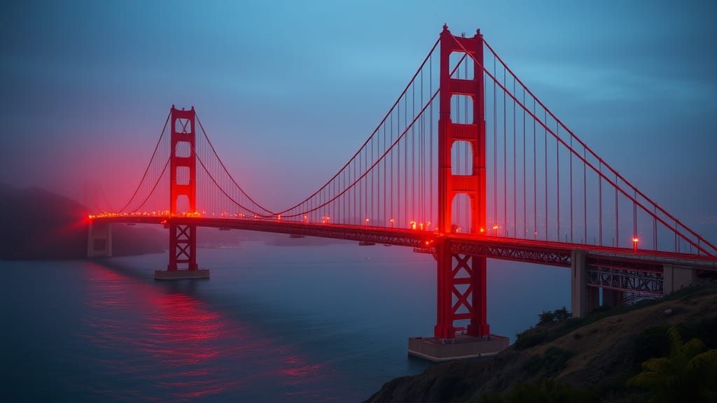 Golden Gate Bridge Intricately Made with String