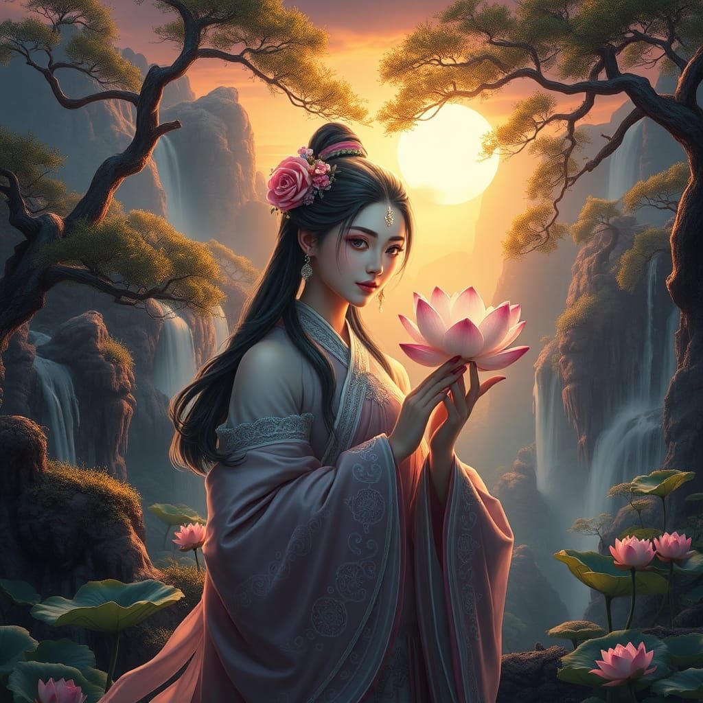 Li Shan Gu in Mountain Garden: Fantasy Art
