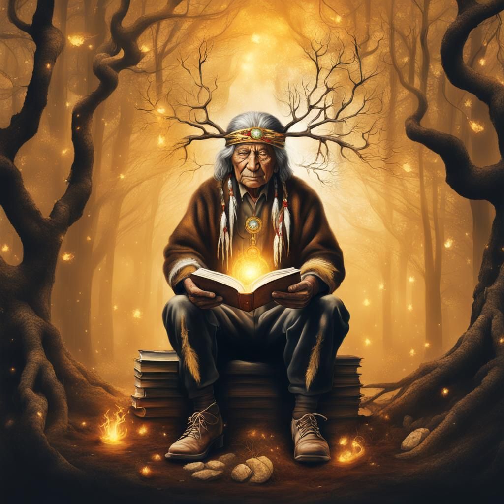 Golden Forest Elder with Brain of Life Elements