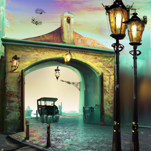 City Street Fine Art Landscape Painting