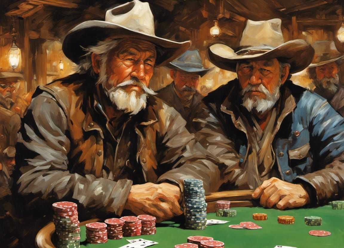 Cowboy playing poker
