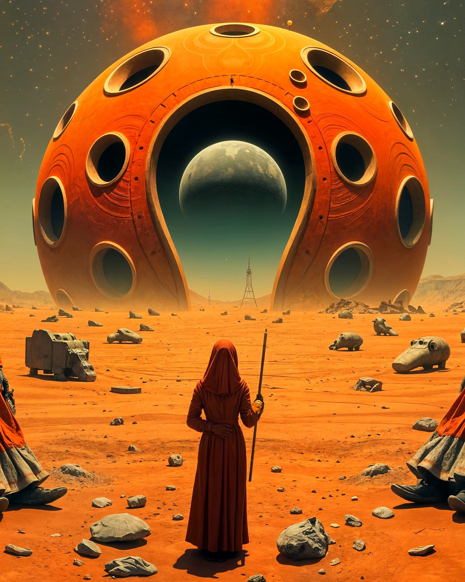 Surreal Handmaid's Tale Dystopia in Photomontage Style