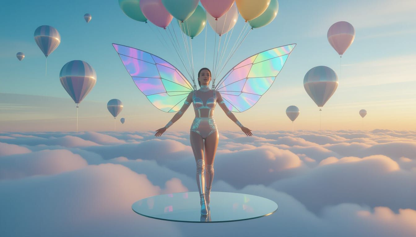 Dreamscape of Nyma with Symbolic Balloons