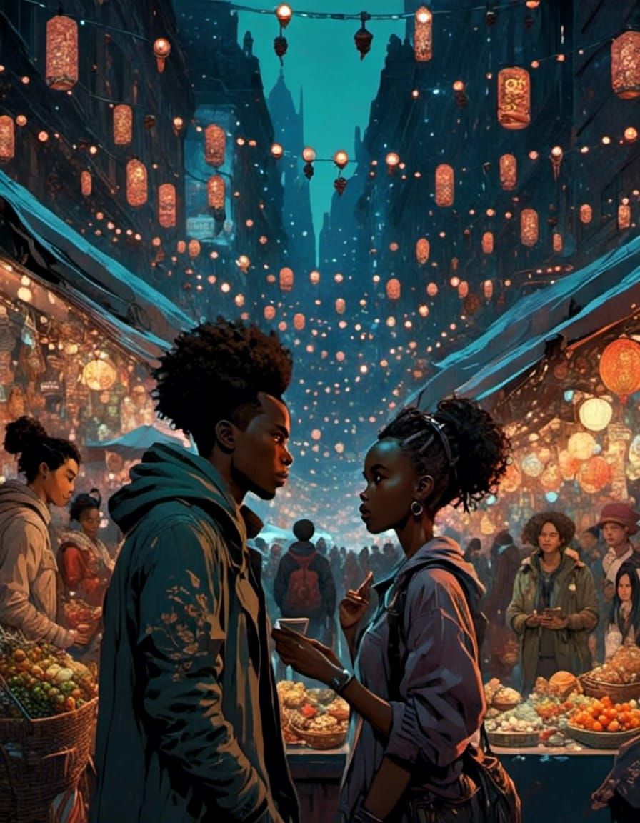 Angry Woman Argues at Enchanted Night Market