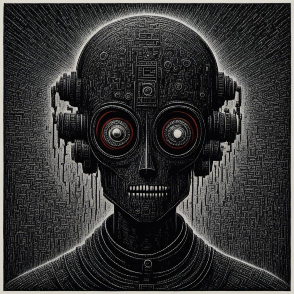 Evil Medieval Robot Warrior in Armor