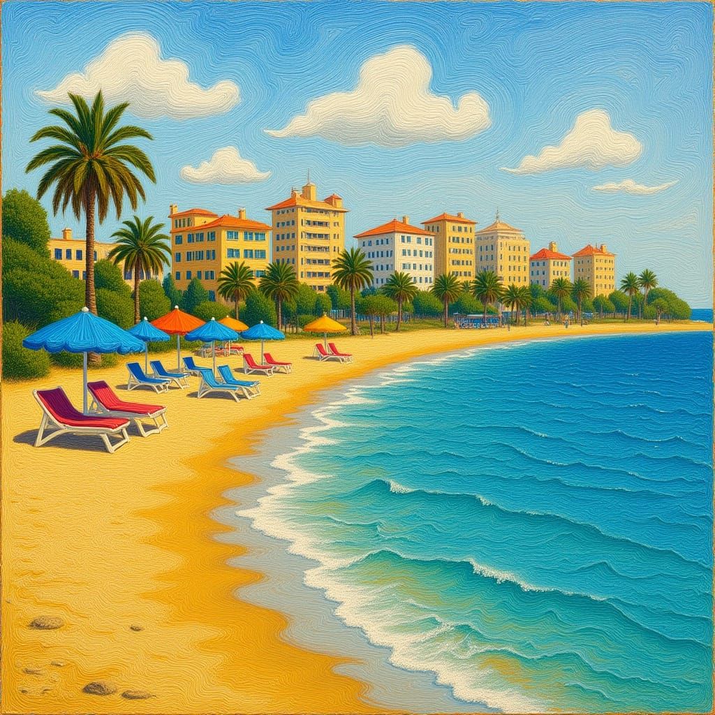 Aya Napa Beach in Impressionist Style