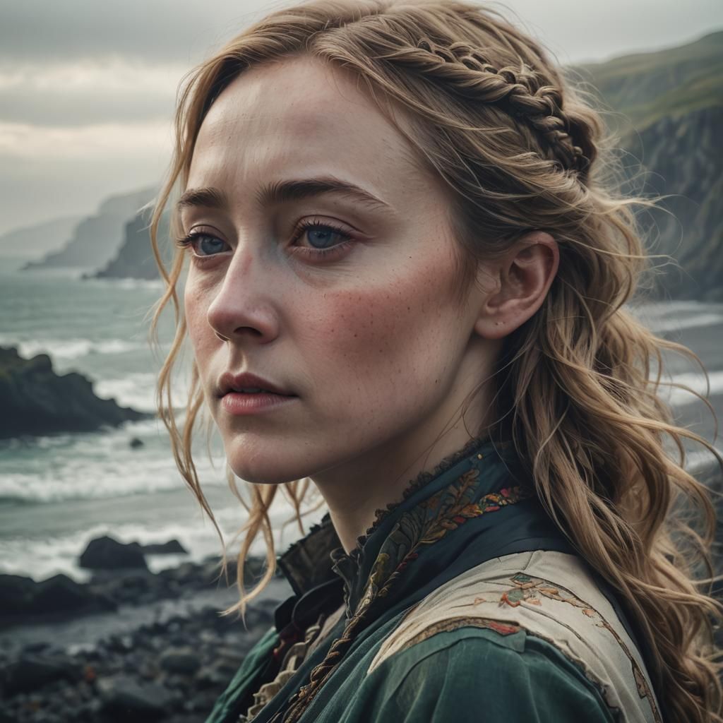 Double Exposure Portrait on Foggy Irish Coast