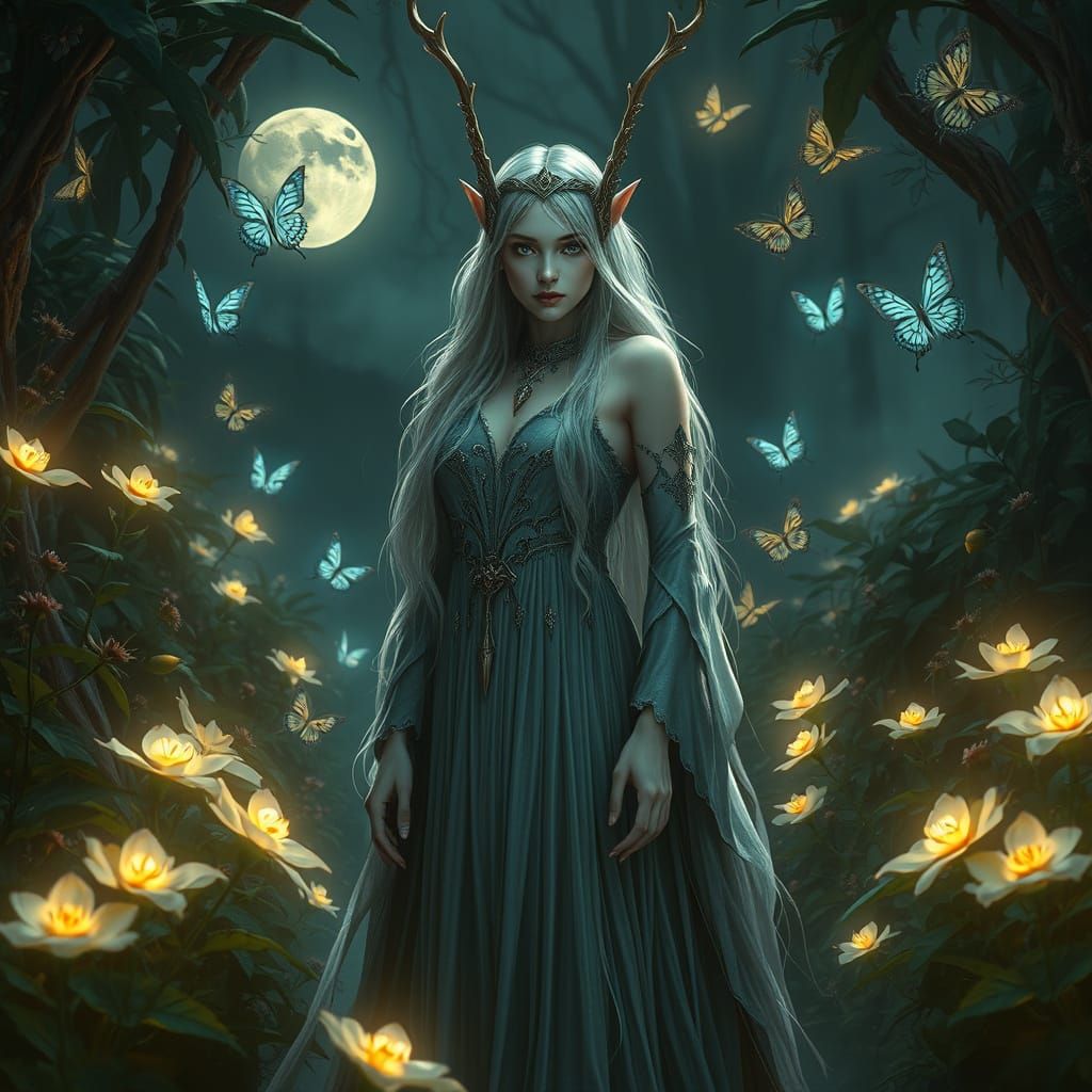 Ethereal Elven Queen in Forgotten Garden