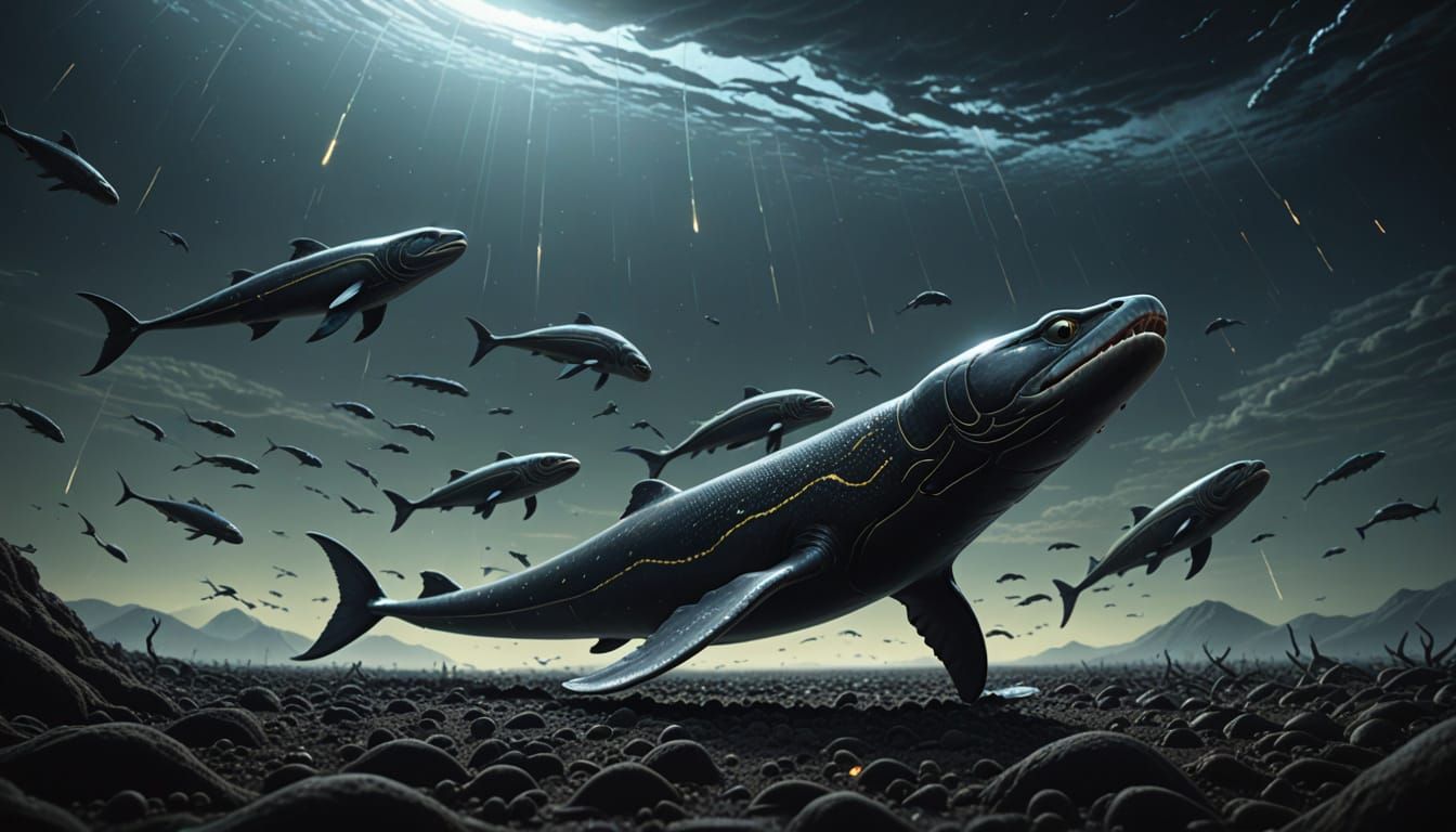 Electric Eels Migration Across Alien Sky