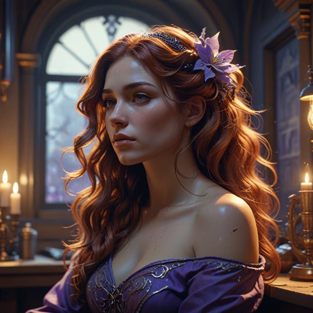 Ethereal Auburn Haired Woman on Autopsy Slab