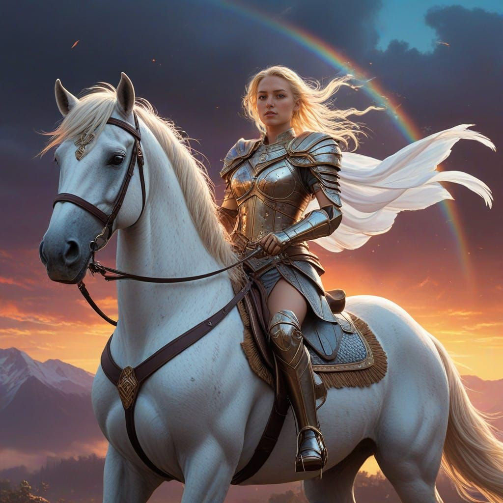 Blonde Valkyrie in Vibrant Mid Shot