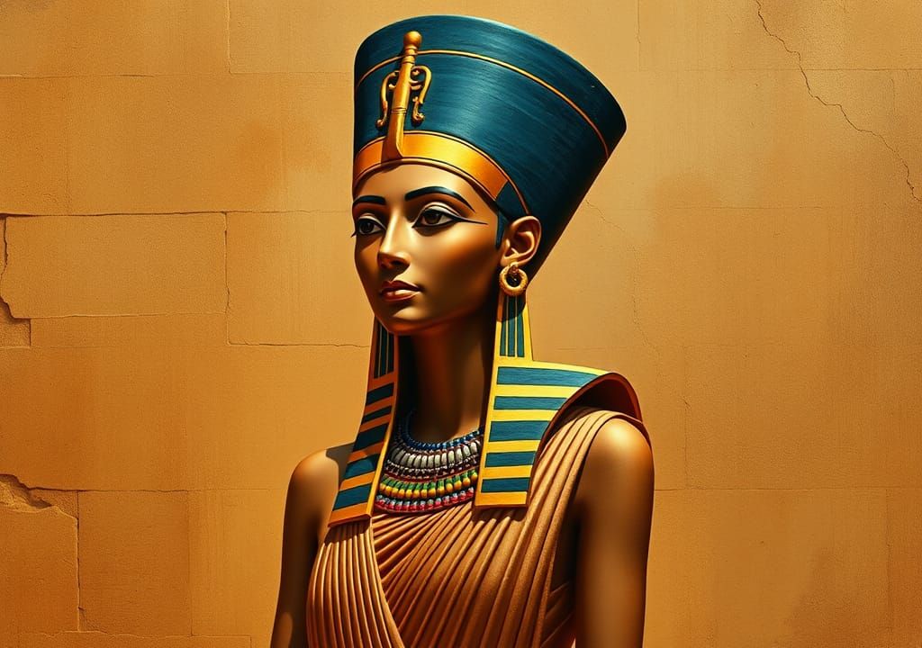 Nefertiti, Queen of Egypt in Art Deco Style