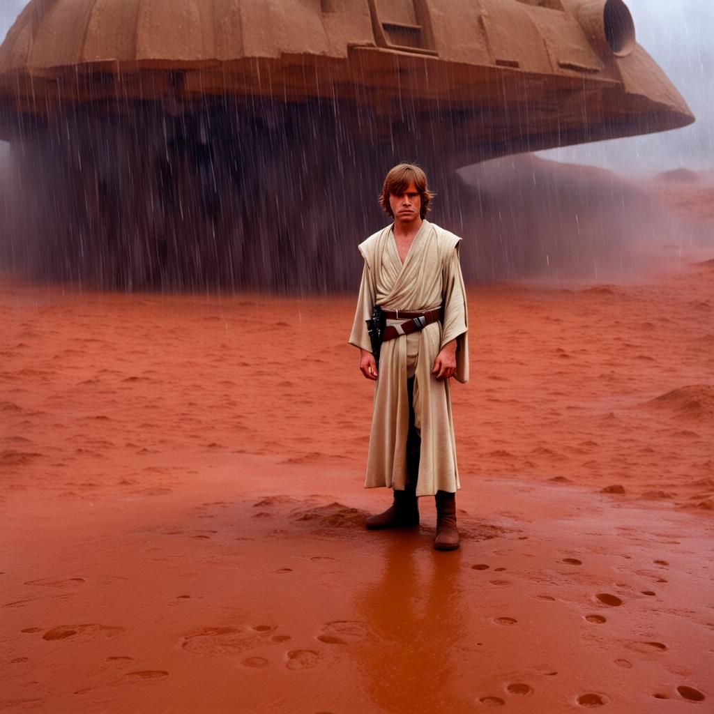 Luke Skywalker Rains on Tatooine: An AI Vision