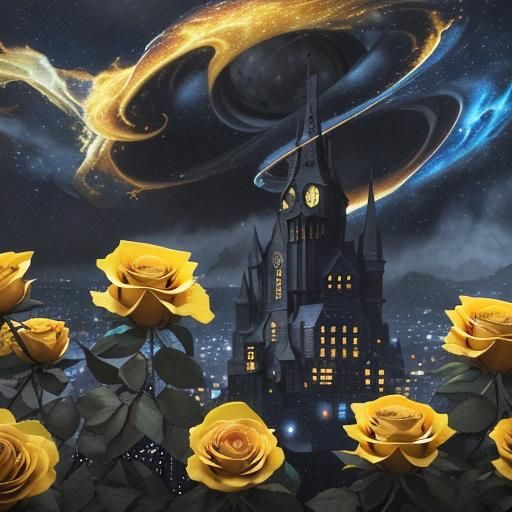 Gothic Cityscape Under Moonlight as Digital Art