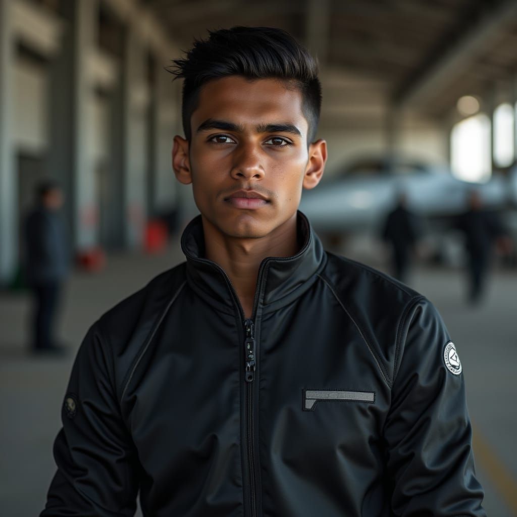 Indian Teen as Air Force Chief: Photorealistic Portrait