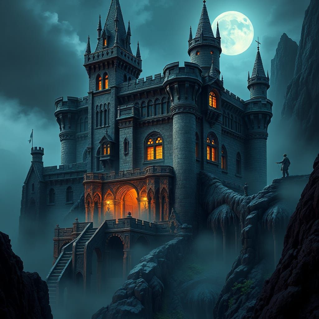 Ancient Vampire Turret in Mystical Landscape