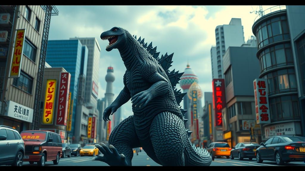 Claymation Godzilla Rampages Through Tokyo