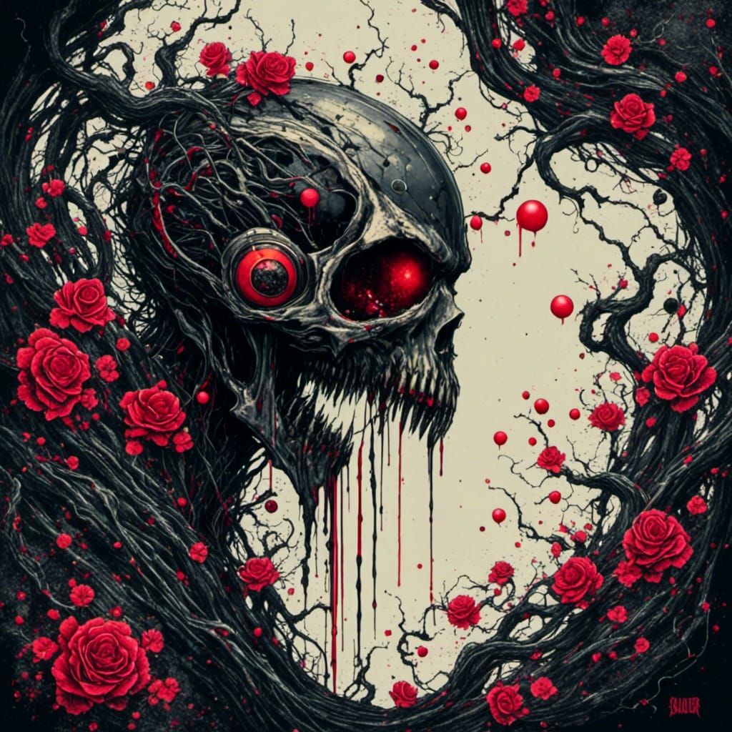 Punk-Pop Style Ink Design with Bold Lines