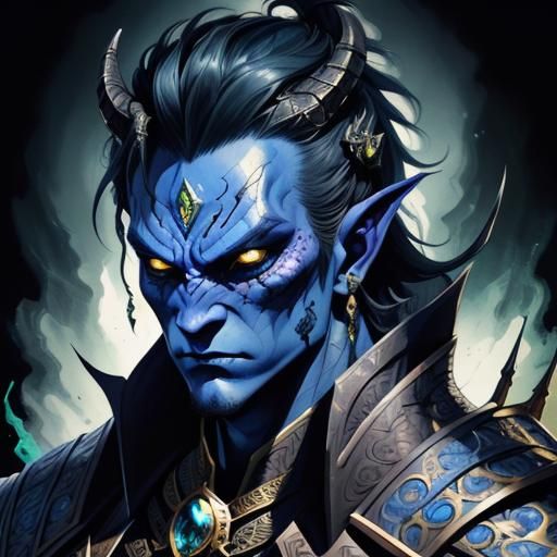 Detailed Black Dragon Digital Painting