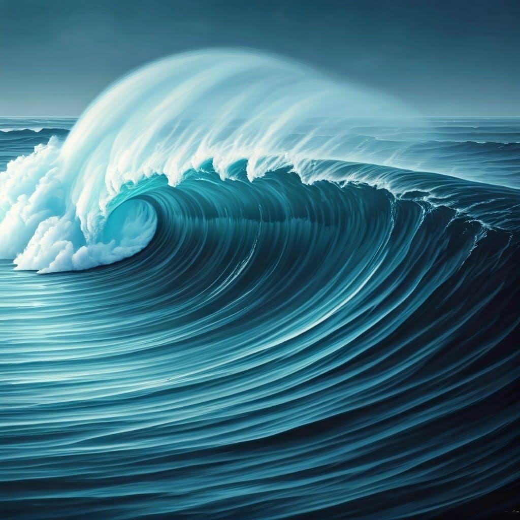 Majestic Ocean Wave in an Expressive Style