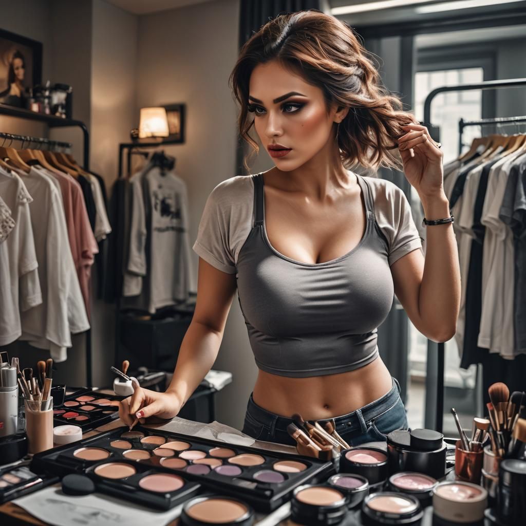 Hyperrealistic Women's Portrait with Makeup