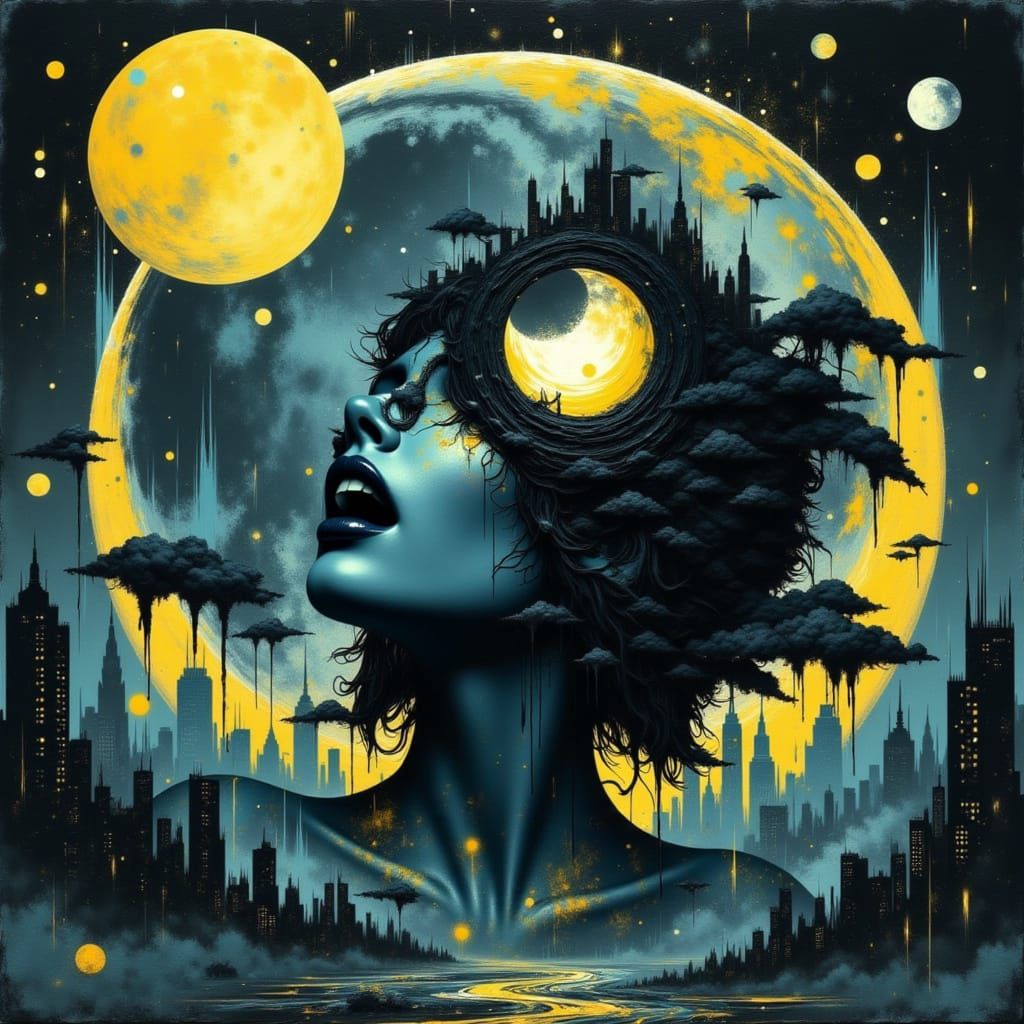 Digital Dreamscape in Cyberpunk Aesthetic