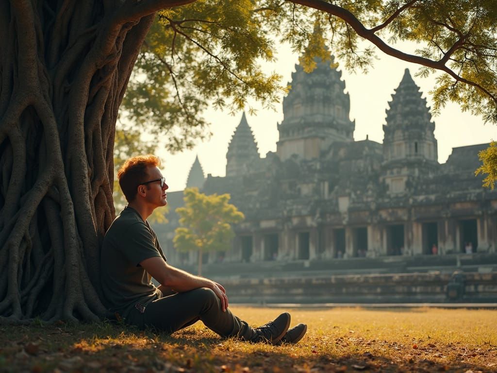 Philosopher in Ancient Temple Canopy