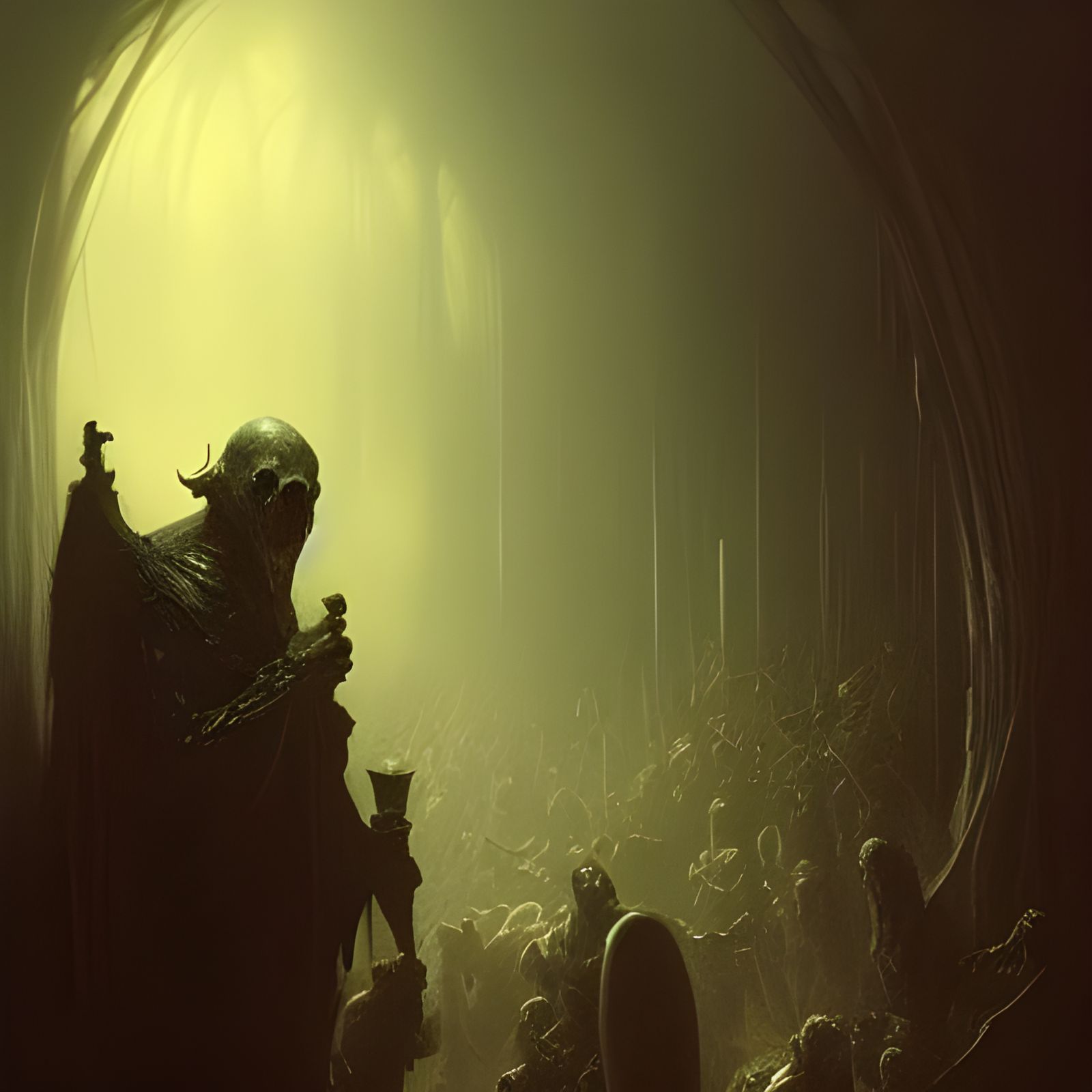 Tooth Cancer Tusks in Gothic Horror Style