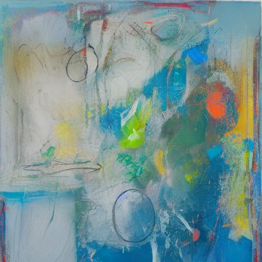 Expressionist Runner Shattering Gourds on Frozen Lake