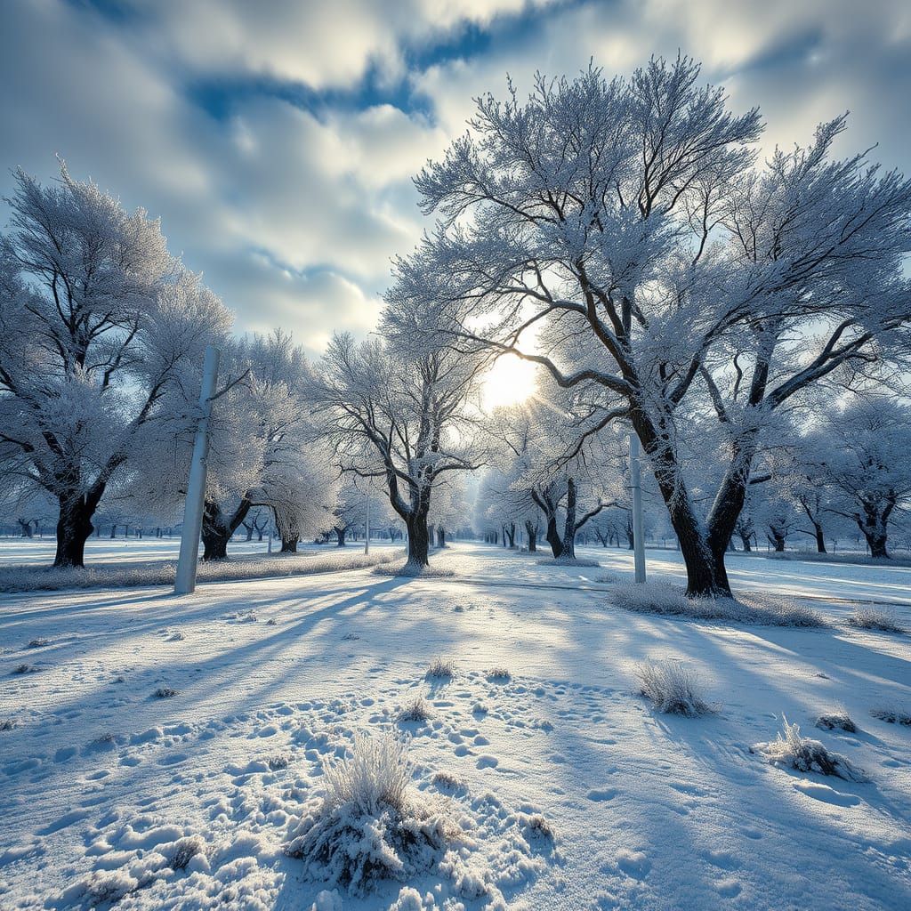 Hoarfrost on Ancient Trees in Oisterwijk, Netherlands