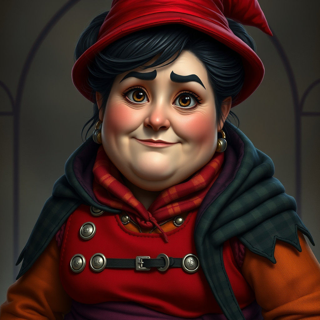 Woman with Witch Hat Hairdo in Fantasy Concept Art