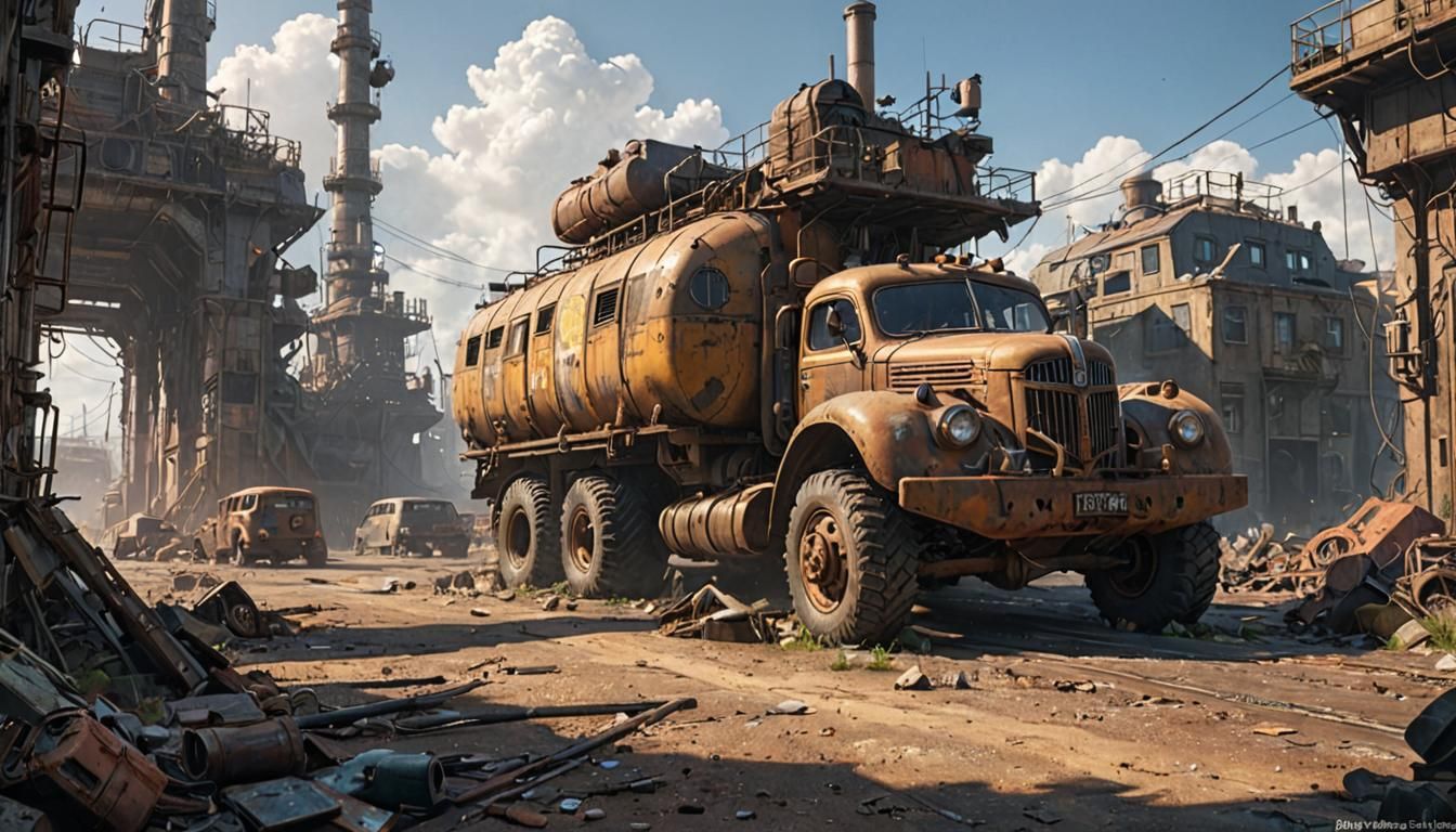 Post-Apocalyptic Dieselpunk World in 1940s Style