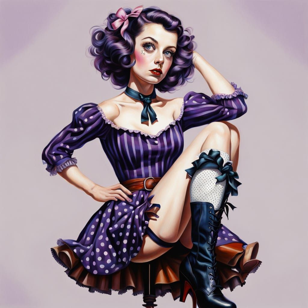The purple dress woman