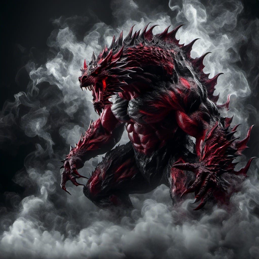 Frosty Demon Vampire Dragon Bear Portrait