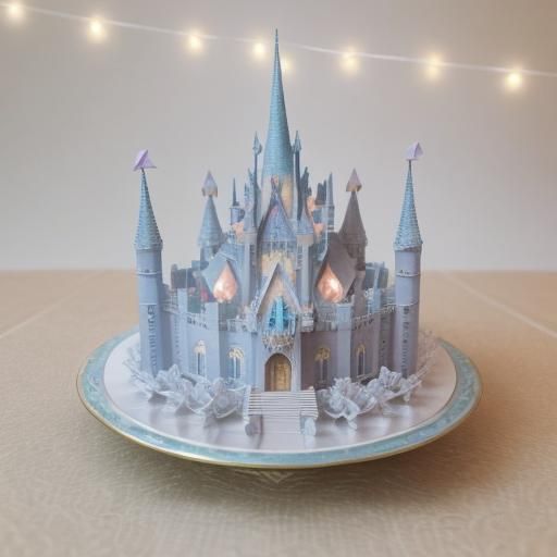 Whimsical Origami Paper Castle with Delicate Details