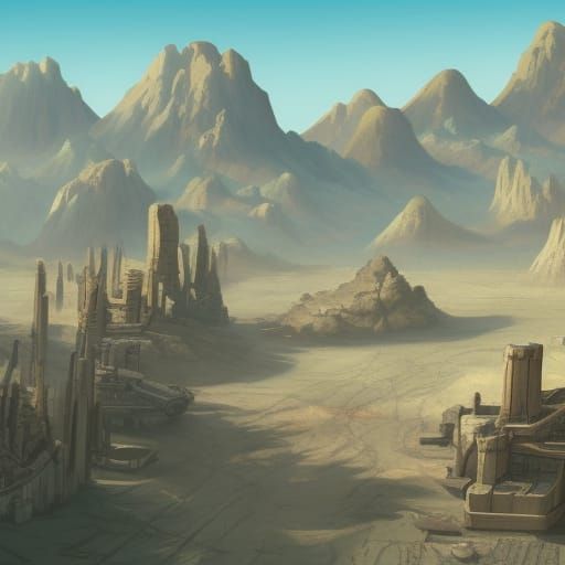 top down rpg map post apocalypse desert