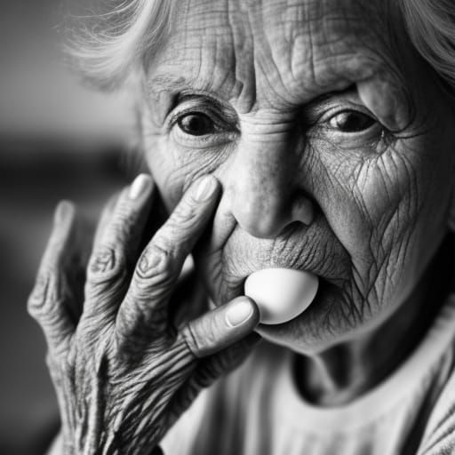 Intimate Portrait of Elderly Woman Playing Parcheesi