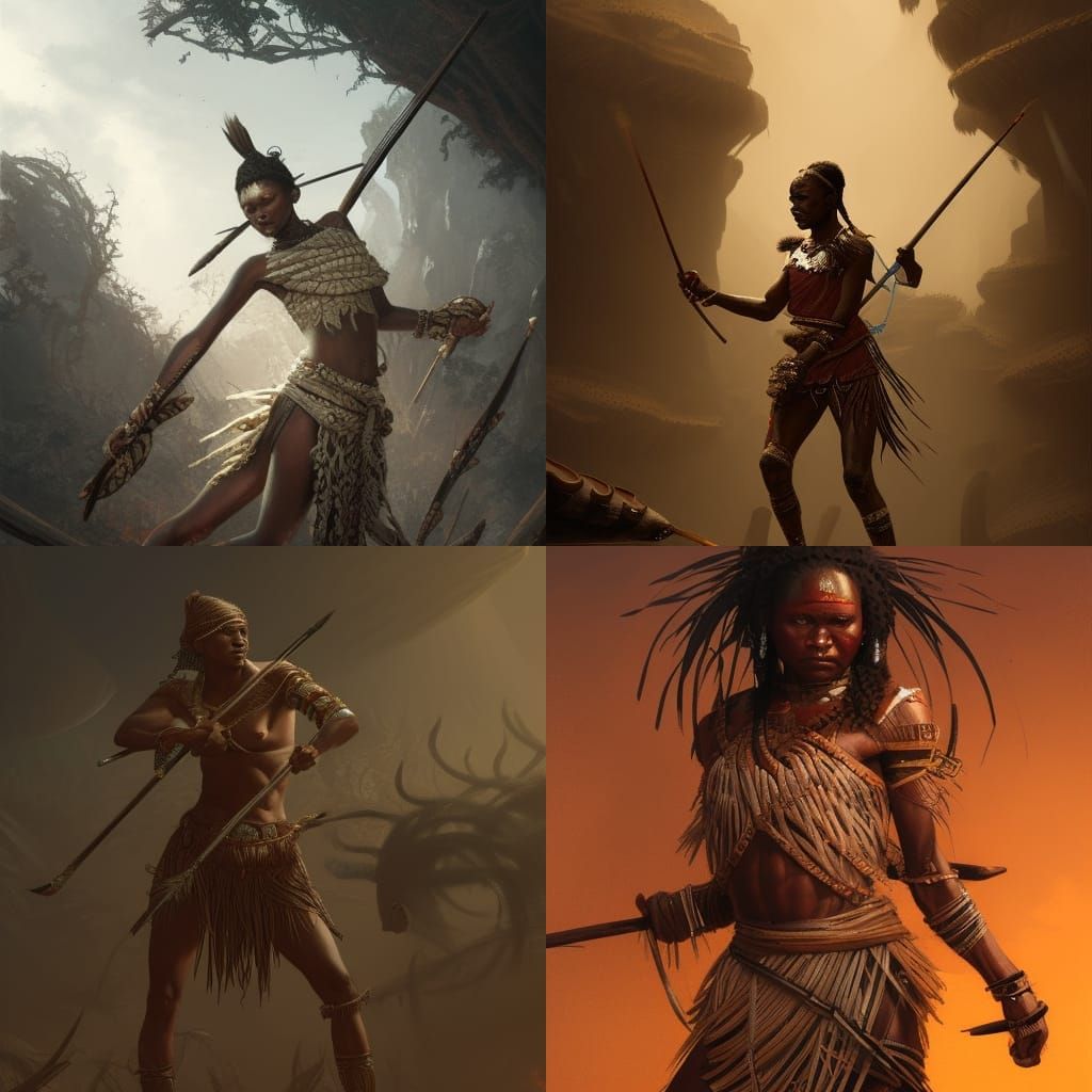 Yennenga: Mossi Warrior Woman in Dark Fantasy Art