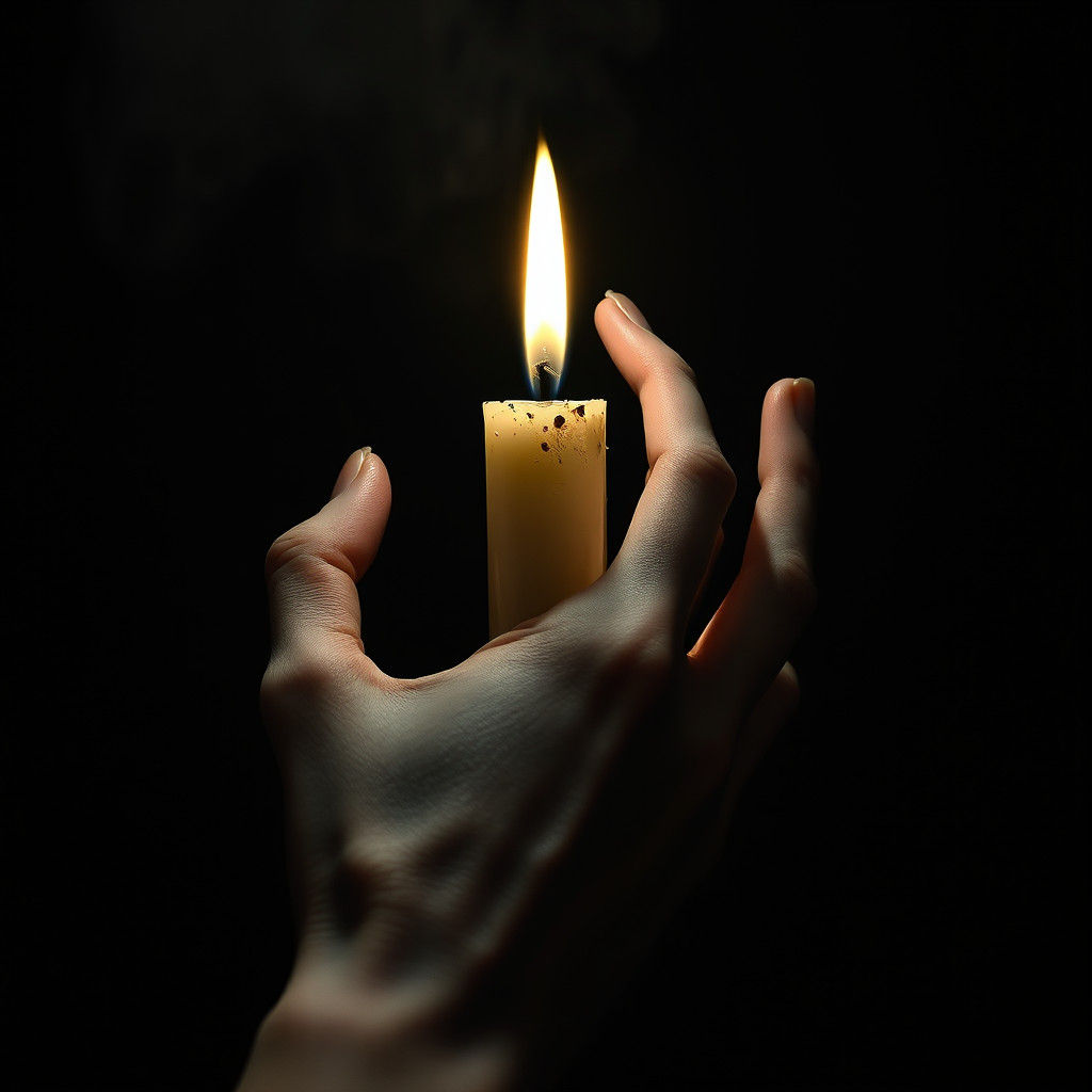 Ominous Hand Casts Eerie Shadows, Dark Fantasy Art