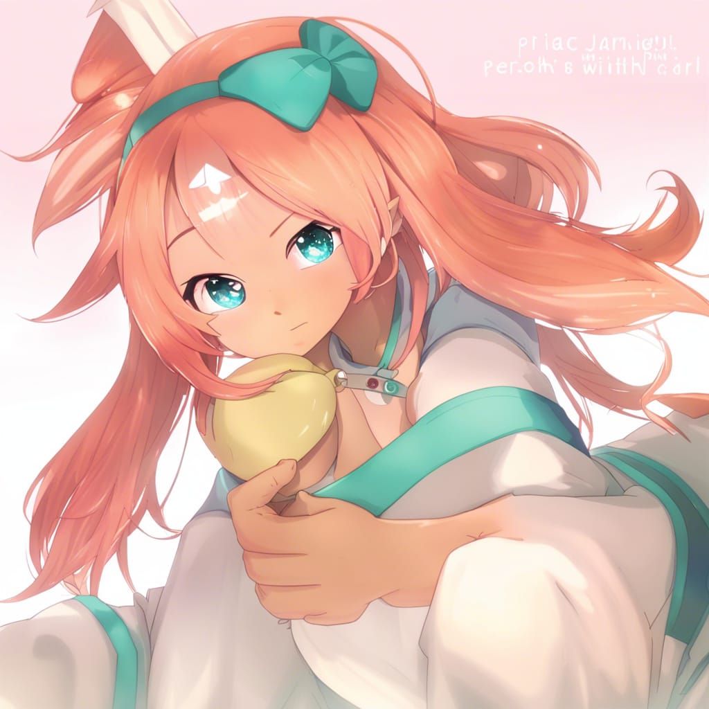 Anime Girl with Peach Hair and Pointy Ears