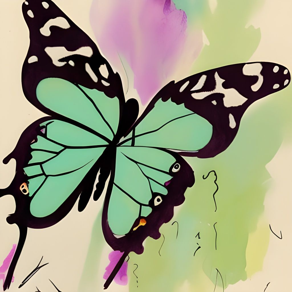 Butterfly Illustration in Quentin Blake Style
