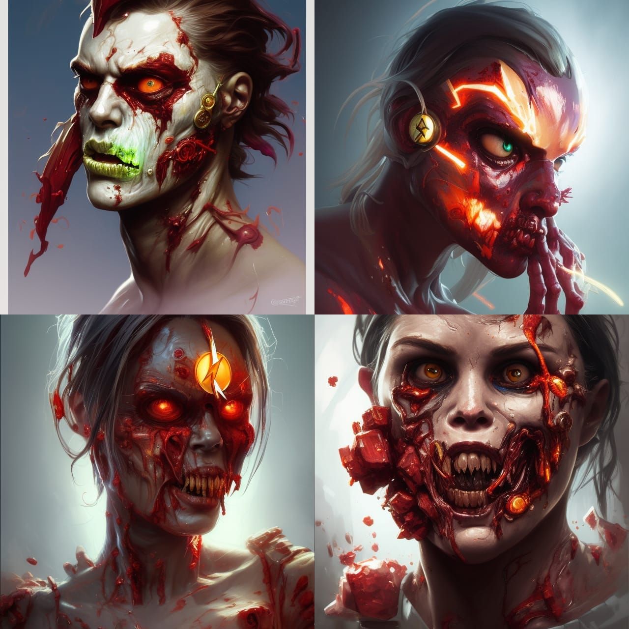 Zombie Flash Portrait in Hyperdetailed Concept Art Style