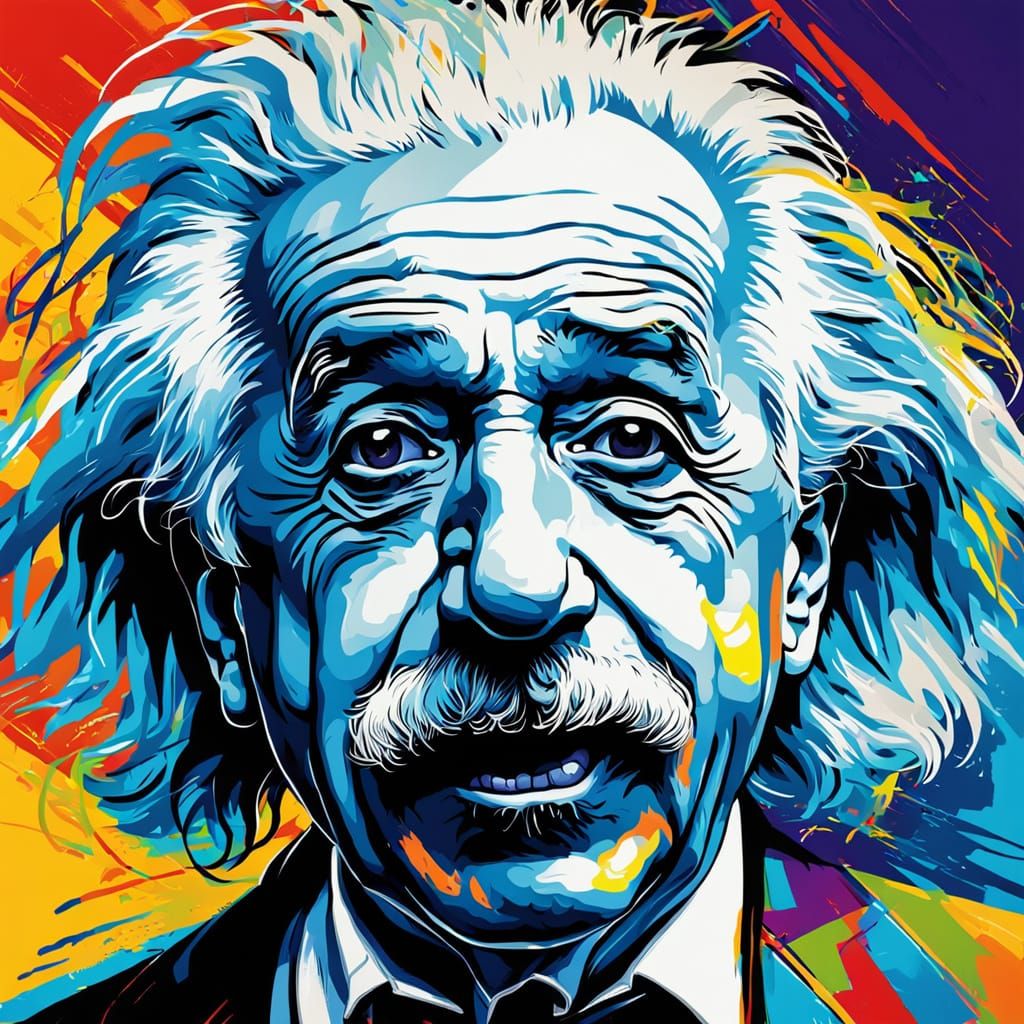 Pop Art Portrait of Einstein Making a Face