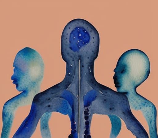 Watercolor Lymph Nodes Reflect Bleak Blue Space