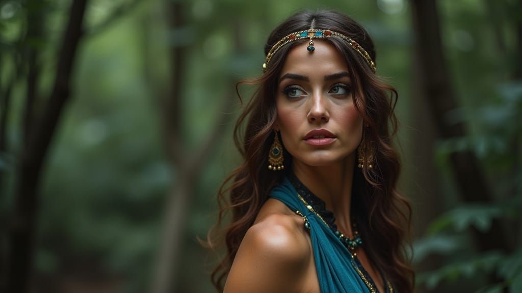 A beautiful 30-year-old mature 
Caucasian woman with a tan s...