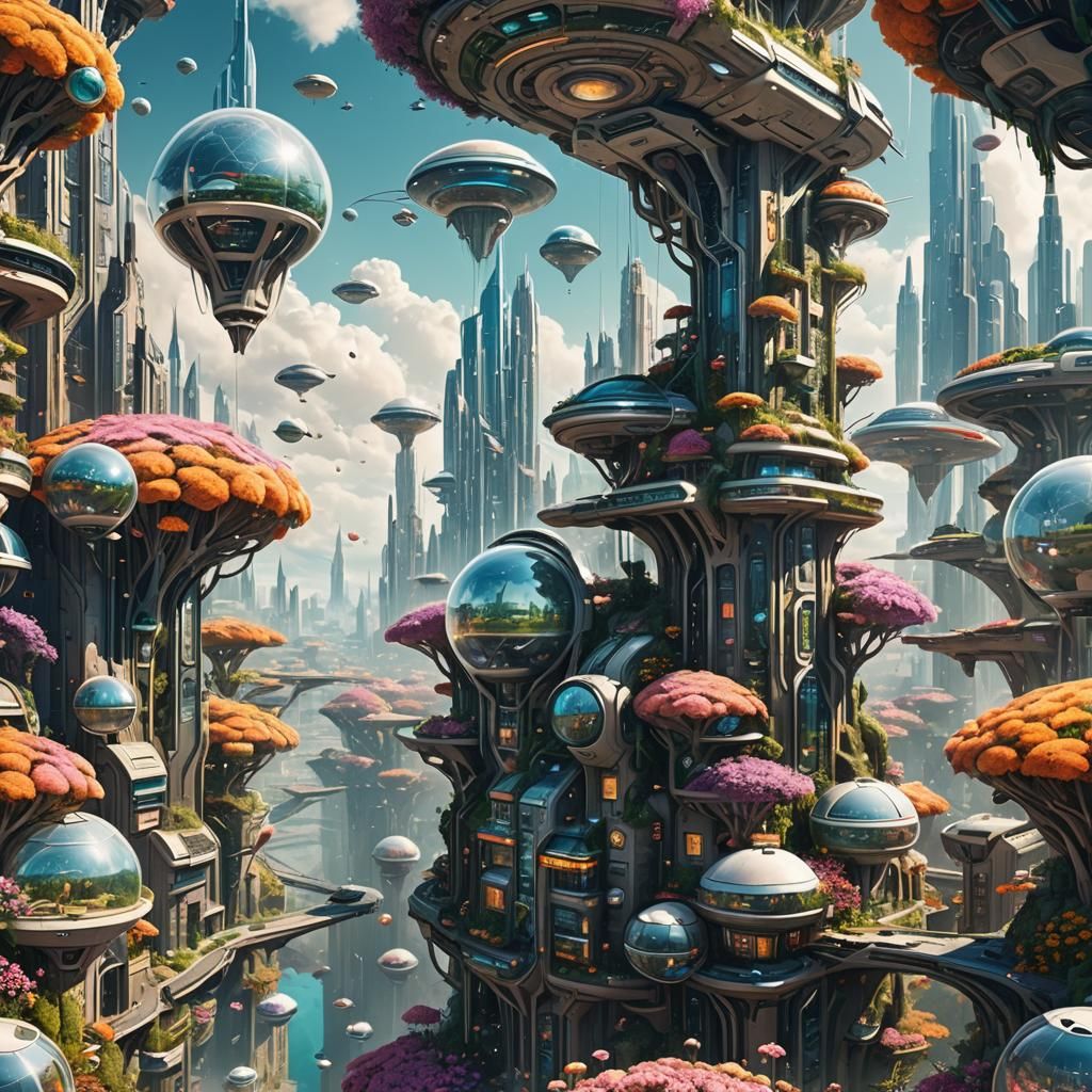 Futuristic City in a Capsule: An AI-Generated Landscape